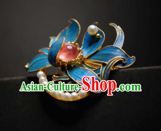 China Traditional Cheongsam Orchids Breastpin Jewelry Handmade Pearls Brooch Tourmaline Accessories China Traditional Cheongsam Orchids Breastpin Jewelry Handmade Pearls Brooch Tourmaline Accessories