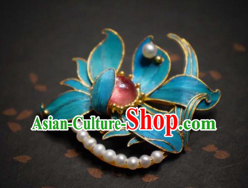 China Traditional Cheongsam Orchids Breastpin Jewelry Handmade Pearls Brooch Tourmaline Accessories China Traditional Cheongsam Orchids Breastpin Jewelry Handmade Pearls Brooch Tourmaline Accessories