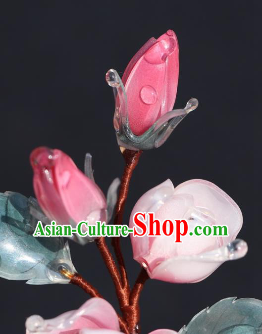 China Hanfu Pink Flowers Hair Stick Classical Ming Dynasty Hairpin Traditional Hair Accessories China Hanfu Pink Flowers Hair Stick Classical Ming Dynasty Hairpin Traditional Hair Accessories