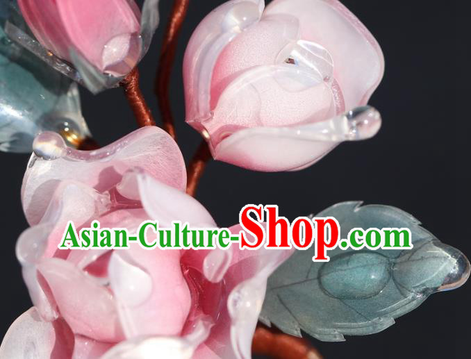 China Hanfu Pink Flowers Hair Stick Classical Ming Dynasty Hairpin Traditional Hair Accessories China Hanfu Pink Flowers Hair Stick Classical Ming Dynasty Hairpin Traditional Hair Accessories