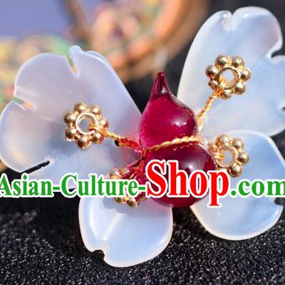 China Hanfu Agate Gourd Hair Stick Traditional Hair Accessories Classical Ming Dynasty Butterfly Hairpin