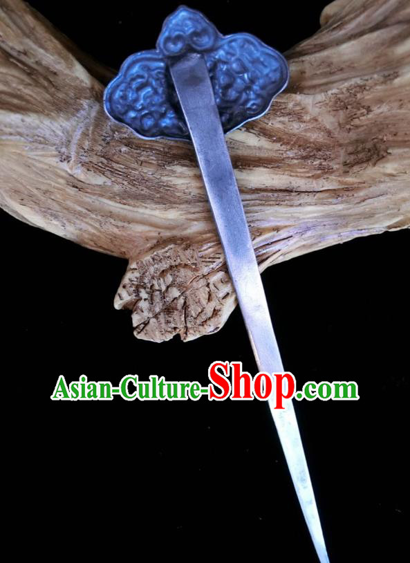 China Traditional Hair Accessories Classical Silver Carving Bat Hairpin Handmade Blueing Hair Stick China Traditional Hair Accessories Classical Silver Carving Bat Hairpin Handmade Blueing Hair Stick