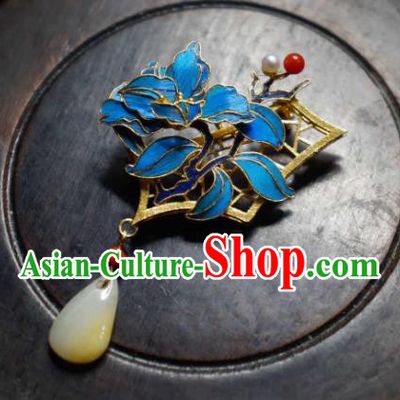 China Traditional Cheongsam Jade Breastpin Jewelry Handmade Brooch Accessories