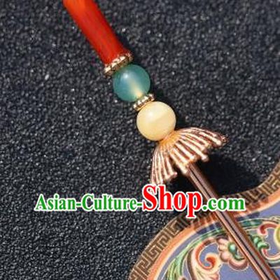 China Traditional Hair Accessories Classical Ming Dynasty Hairpin Hanfu Agate Hair Stick