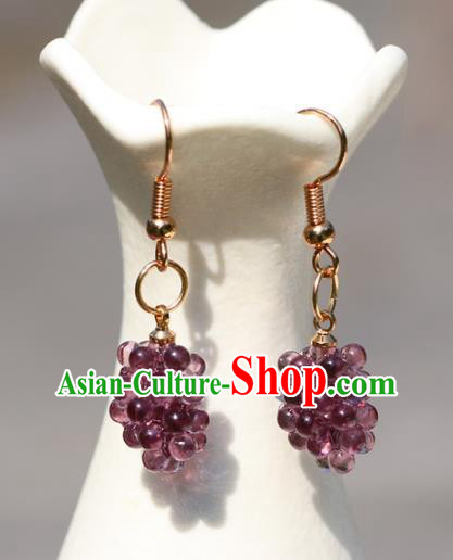 Chinese Handmade Ear Accessories Traditional Song Dynasty Palace Lady Grape Earrings Chinese Handmade Ear Accessories Traditional Song Dynasty Palace Lady Grape Earrings