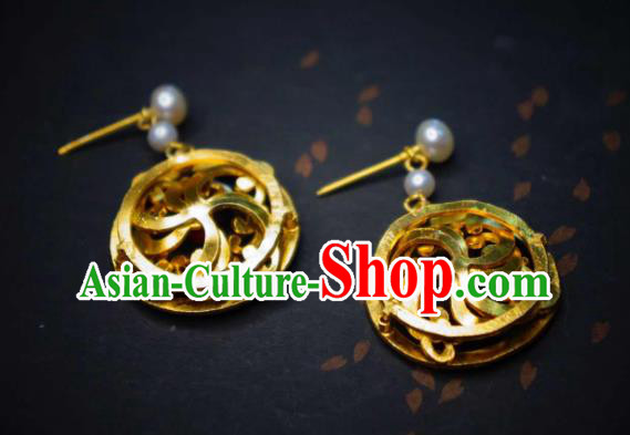 Handmade Chinese Cheongsam Ear Accessories Traditional Culture Jewelry Pearls Earrings Handmade Chinese Cheongsam Ear Accessories Traditional Culture Jewelry Pearls Earrings