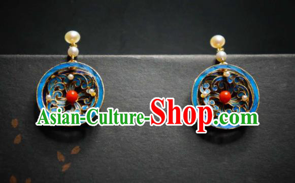 Handmade Chinese Cheongsam Ear Accessories Traditional Culture Jewelry Pearls Earrings Handmade Chinese Cheongsam Ear Accessories Traditional Culture Jewelry Pearls Earrings