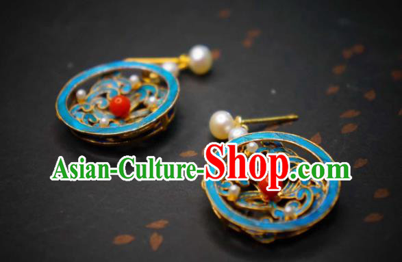 Handmade Chinese Cheongsam Ear Accessories Traditional Culture Jewelry Pearls Earrings Handmade Chinese Cheongsam Ear Accessories Traditional Culture Jewelry Pearls Earrings
