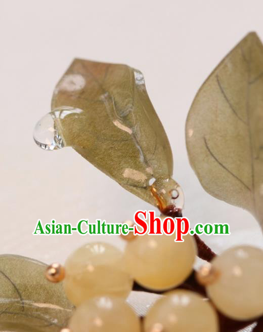 China Hanfu Hair Stick Traditional Ming Dynasty Princess Loquat Hairpin Classical Hair Accessories China Hanfu Hair Stick Traditional Ming Dynasty Princess Loquat Hairpin Classical Hair Accessories