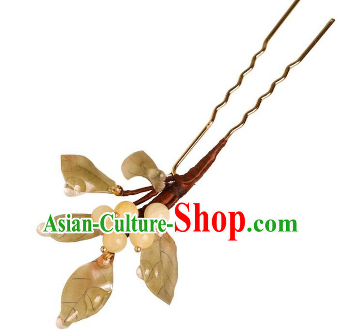 China Hanfu Hair Stick Traditional Ming Dynasty Princess Loquat Hairpin Classical Hair Accessories China Hanfu Hair Stick Traditional Ming Dynasty Princess Loquat Hairpin Classical Hair Accessories