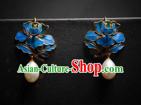 Handmade Chinese Cheongsam Ear Accessories Traditional Culture Jewelry Qing Dynasty Court Earrings Handmade Chinese Cheongsam Ear Accessories Traditional Culture Jewelry Qing Dynasty Court Earrings