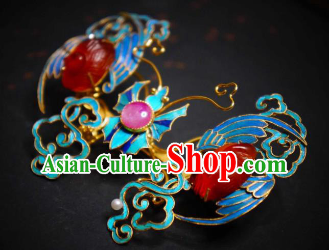 China Handmade Blueing Cranes Brooch Traditional Cheongsam Breastpin Jewelry Agate Accessories China Handmade Blueing Cranes Brooch Traditional Cheongsam Breastpin Jewelry Agate Accessories