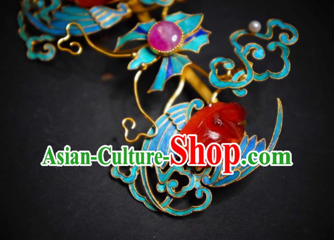 China Handmade Blueing Cranes Brooch Traditional Cheongsam Breastpin Jewelry Agate Accessories China Handmade Blueing Cranes Brooch Traditional Cheongsam Breastpin Jewelry Agate Accessories