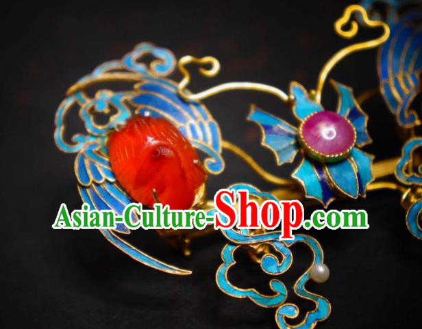 China Handmade Blueing Cranes Brooch Traditional Cheongsam Breastpin Jewelry Agate Accessories China Handmade Blueing Cranes Brooch Traditional Cheongsam Breastpin Jewelry Agate Accessories