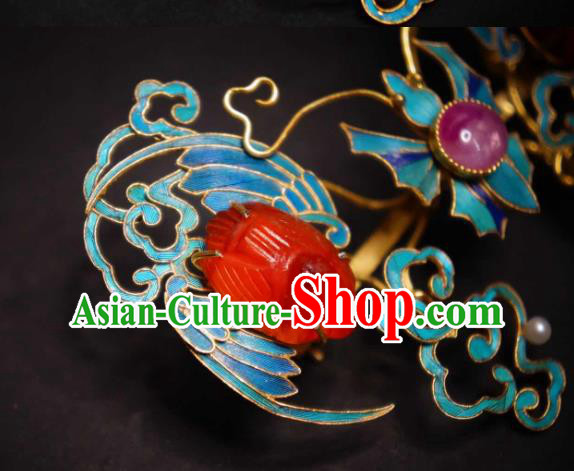 China Handmade Blueing Cranes Brooch Traditional Cheongsam Breastpin Jewelry Agate Accessories China Handmade Blueing Cranes Brooch Traditional Cheongsam Breastpin Jewelry Agate Accessories