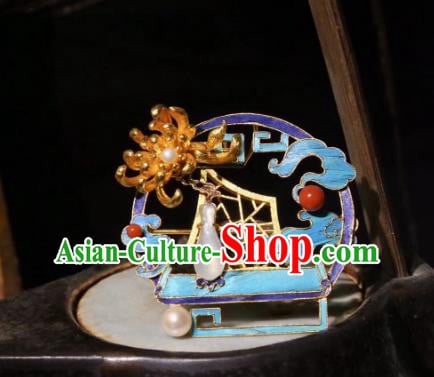 China Handmade Golden Chrysanthemum Brooch Traditional Cheongsam Breastpin Jewelry Cloisonne Accessories China Handmade Golden Chrysanthemum Brooch Traditional Cheongsam Breastpin Jewelry Cloisonne Accessories