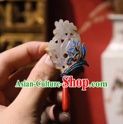 China Handmade Jade Brooch Traditional Cheongsam Breastpin Agate Accessories China Handmade Jade Brooch Traditional Cheongsam Breastpin Agate Accessories