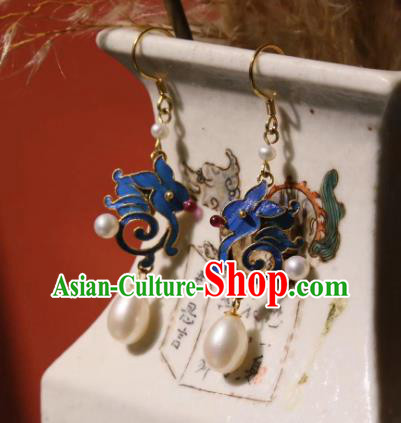 Handmade Chinese Pearls Earrings Cheongsam Ear Accessories Traditional Culture Jewelry