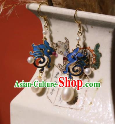 Handmade Chinese Pearls Earrings Cheongsam Ear Accessories Traditional Culture Jewelry