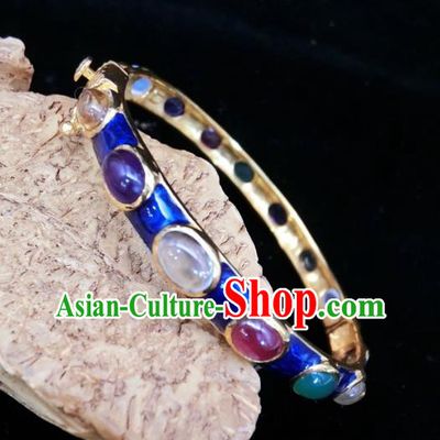 Handmade Chinese Wedding Cloisonne Bangle Accessories National Gems Bracelet