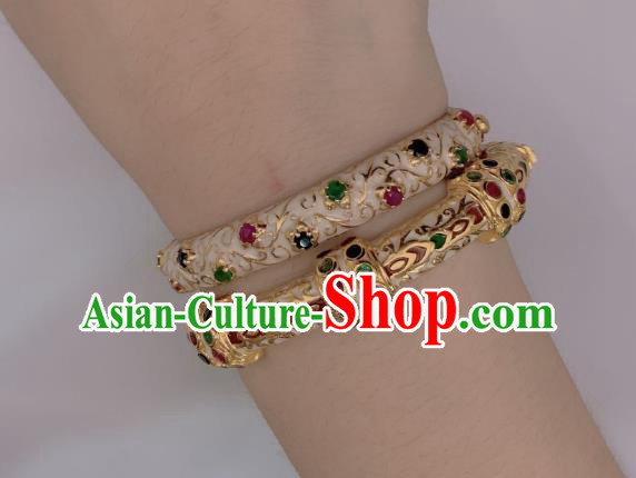 Handmade Chinese National Crystal Bracelet Enamel Gems Bangle Accessories Handmade Chinese National Crystal Bracelet Enamel Gems Bangle Accessories