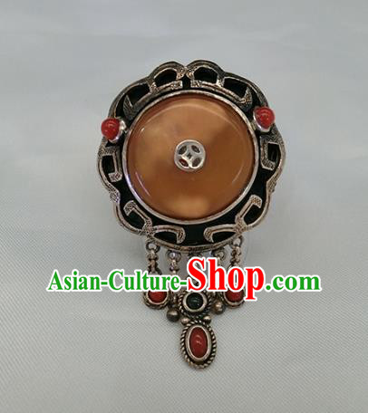 Chinese Handmade Silver Tassel Finger Ring National Jewelry Beeswax Circlet