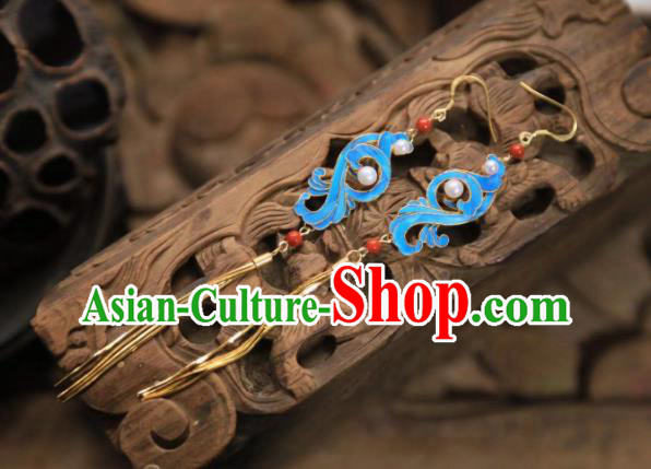 Handmade Chinese Golden Long Tassel Ear Accessories Traditional Culture Jewelry Cheongsam Earrings Handmade Chinese Golden Long Tassel Ear Accessories Traditional Culture Jewelry Cheongsam Earrings
