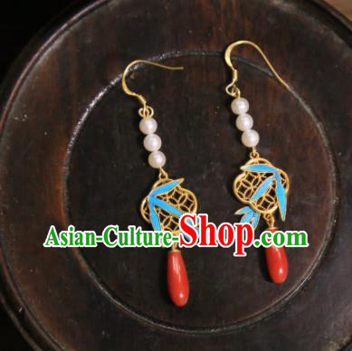 Handmade Chinese Agate Ear Accessories Traditional Culture Jewelry Cheongsam Blueing Bamboo Leaf Earrings Handmade Chinese Agate Ear Accessories Traditional Culture Jewelry Cheongsam Blueing Bamboo Leaf Earrings