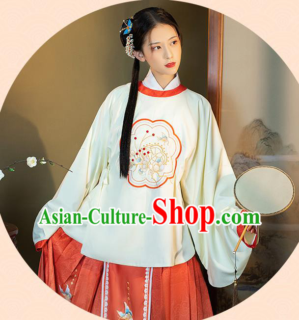China Traditional Embroidered Hanfu Costumes Ancient Ming Dynasty Young Lady Historical Clothing China Traditional Embroidered Hanfu Costumes Ancient Ming Dynasty Young Lady Historical Clothing