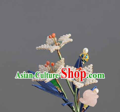 China Traditional Qing Dynasty Court Hairpin Classical Lily Flowers Hair Stick Hair Accessories China Traditional Qing Dynasty Court Hairpin Classical Lily Flowers Hair Stick Hair Accessories
