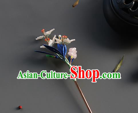 China Traditional Qing Dynasty Court Hairpin Classical Lily Flowers Hair Stick Hair Accessories China Traditional Qing Dynasty Court Hairpin Classical Lily Flowers Hair Stick Hair Accessories