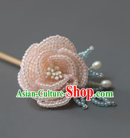 China Classical Beads Rose Hair Stick Hair Accessories Traditional Qing Dynasty Court Hairpin China Classical Beads Rose Hair Stick Hair Accessories Traditional Qing Dynasty Court Hairpin