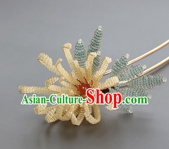 China Traditional Qing Dynasty Empress Hairpin Classical Beads Chrysanthemum Hair Stick Hair Accessories China Traditional Qing Dynasty Empress Hairpin Classical Beads Chrysanthemum Hair Stick Hair Accessories