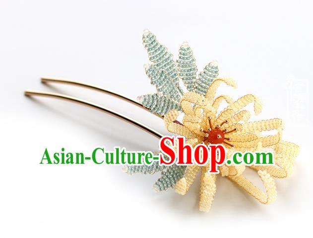 China Traditional Qing Dynasty Empress Hairpin Classical Beads Chrysanthemum Hair Stick Hair Accessories China Traditional Qing Dynasty Empress Hairpin Classical Beads Chrysanthemum Hair Stick Hair Accessories