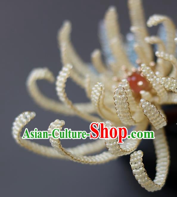 China Traditional Qing Dynasty Empress Hairpin Classical Beads Chrysanthemum Hair Stick Hair Accessories China Traditional Qing Dynasty Empress Hairpin Classical Beads Chrysanthemum Hair Stick Hair Accessories