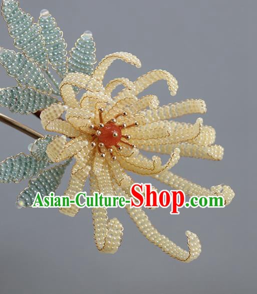 China Traditional Qing Dynasty Empress Hairpin Classical Beads Chrysanthemum Hair Stick Hair Accessories China Traditional Qing Dynasty Empress Hairpin Classical Beads Chrysanthemum Hair Stick Hair Accessories