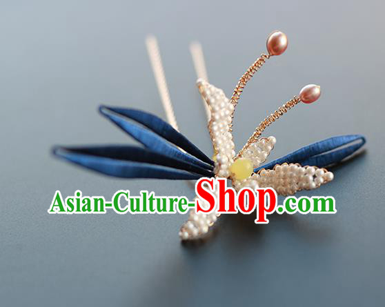 China Classical Beads Orchid Hair Stick Traditional Song Dynasty Princess Hairpin China Classical Beads Orchid Hair Stick Traditional Song Dynasty Princess Hairpin