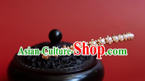 China Classical Hanfu Hair Stick Traditional Ming Dynasty Princess Pearls Hairpin China Classical Hanfu Hair Stick Traditional Ming Dynasty Princess Pearls Hairpin
