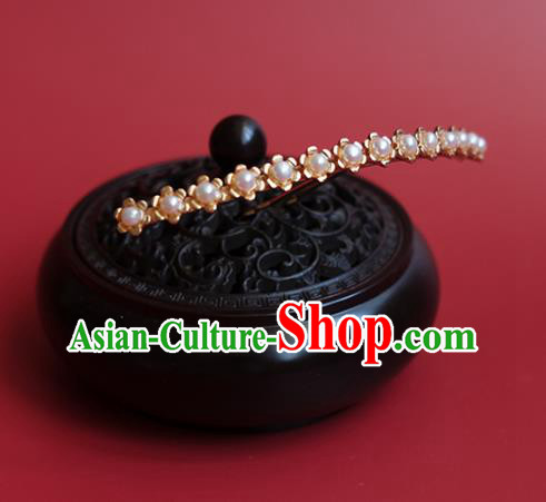 China Classical Hanfu Hair Stick Traditional Ming Dynasty Princess Pearls Hairpin China Classical Hanfu Hair Stick Traditional Ming Dynasty Princess Pearls Hairpin