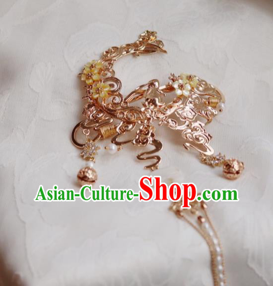 China Classical Hanfu Hair Accessories Traditional Ming Dynasty Princess Hair Crown and Hairpin China Classical Hanfu Hair Accessories Traditional Ming Dynasty Princess Hair Crown and Hairpin