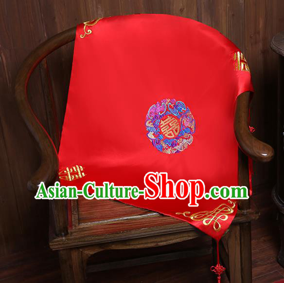 Chinese Embroidered Bridal Veil Traditional Wedding Headdress Classical Xiuhe Suit Red Satin Accessories Chinese Embroidered Bridal Veil Traditional Wedding Headdress Classical Xiuhe Suit Red Satin Accessories