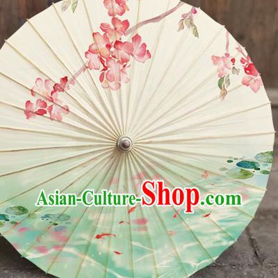 China Classical Dance Umbrella Painting Peach Blossom Oil Paper Umbrella