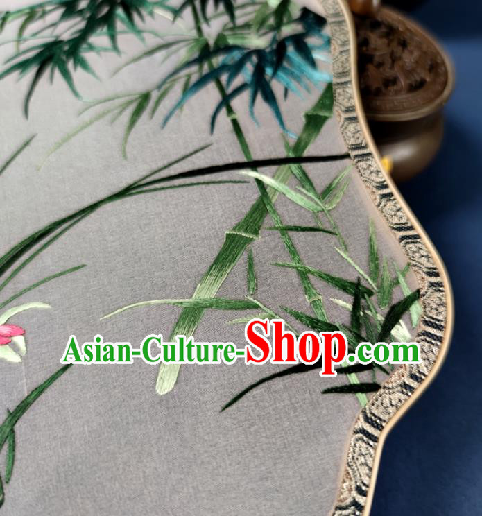 Chinese Classical Dance Silk Fan Traditional Hanfu Fan Handmade Embroidered Orchid Bamboo Palace Fan Chinese Classical Dance Silk Fan Traditional Hanfu Fan Handmade Embroidered Orchid Bamboo Palace Fan