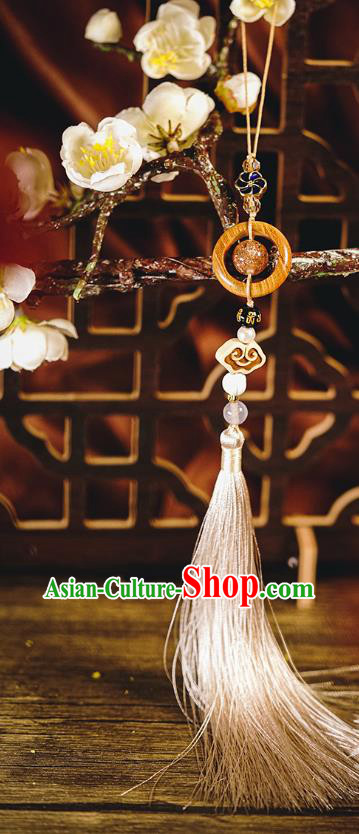 Chinese Traditional Rosewood Waist Accessories Classical Cheongsam Brooch Grey Tassel Pendant Chinese Traditional Rosewood Waist Accessories Classical Cheongsam Brooch Grey Tassel Pendant