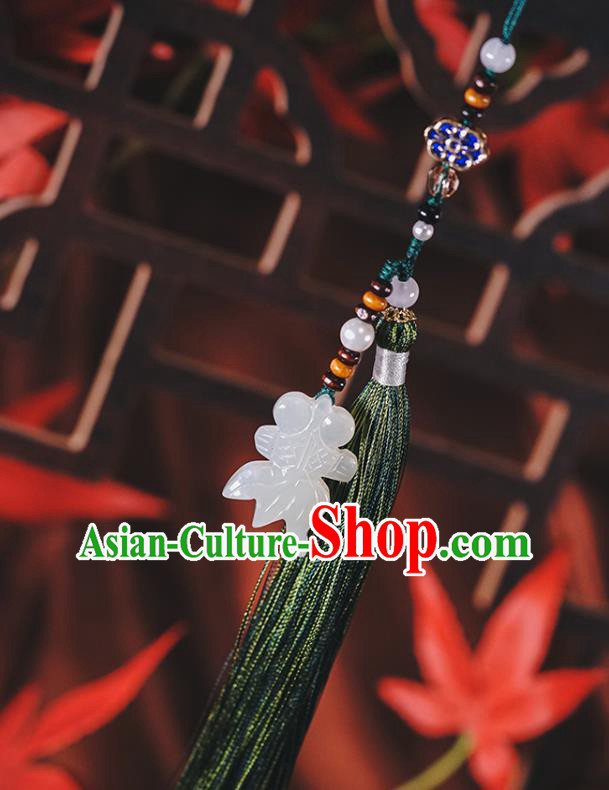 Chinese Classical Cheongsam Brooch Green Tassel Pendant Traditional Jade Goldfish Waist Accessories Chinese Classical Cheongsam Brooch Green Tassel Pendant Traditional Jade Goldfish Waist Accessories