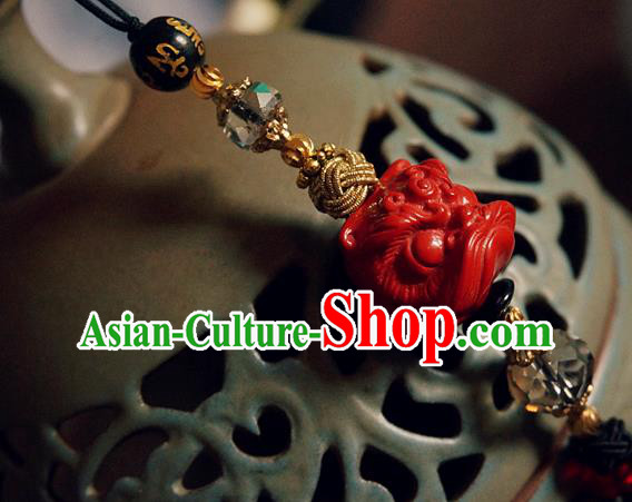 Chinese Classical Cinnabar Tassel Pendant Traditional Hanfu Waist Accessories Chinese Classical Cinnabar Tassel Pendant Traditional Hanfu Waist Accessories