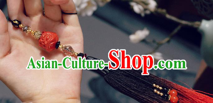 Chinese Classical Cinnabar Tassel Pendant Traditional Hanfu Waist Accessories Chinese Classical Cinnabar Tassel Pendant Traditional Hanfu Waist Accessories
