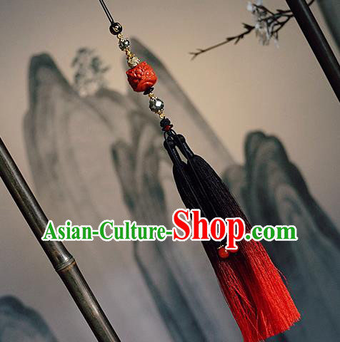 Chinese Classical Cinnabar Tassel Pendant Traditional Hanfu Waist Accessories Chinese Classical Cinnabar Tassel Pendant Traditional Hanfu Waist Accessories