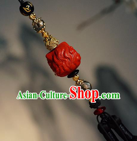 Chinese Classical Cinnabar Tassel Pendant Traditional Hanfu Waist Accessories Chinese Classical Cinnabar Tassel Pendant Traditional Hanfu Waist Accessories
