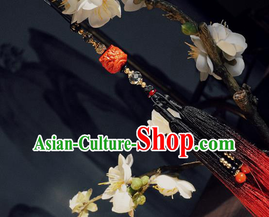 Chinese Classical Cinnabar Tassel Pendant Traditional Hanfu Waist Accessories Chinese Classical Cinnabar Tassel Pendant Traditional Hanfu Waist Accessories
